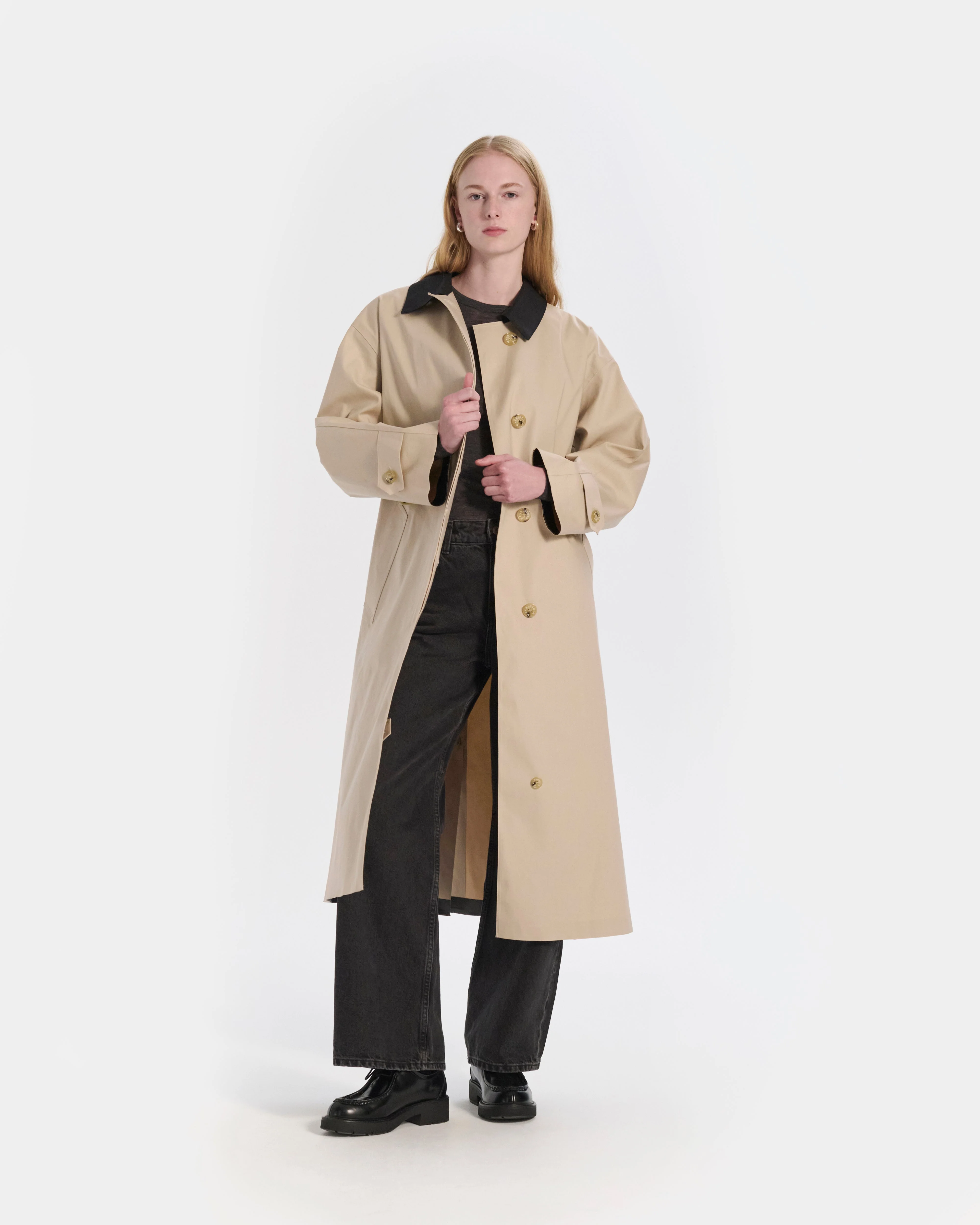 Belted Bowland Rubberised Trench Coat - Image 3