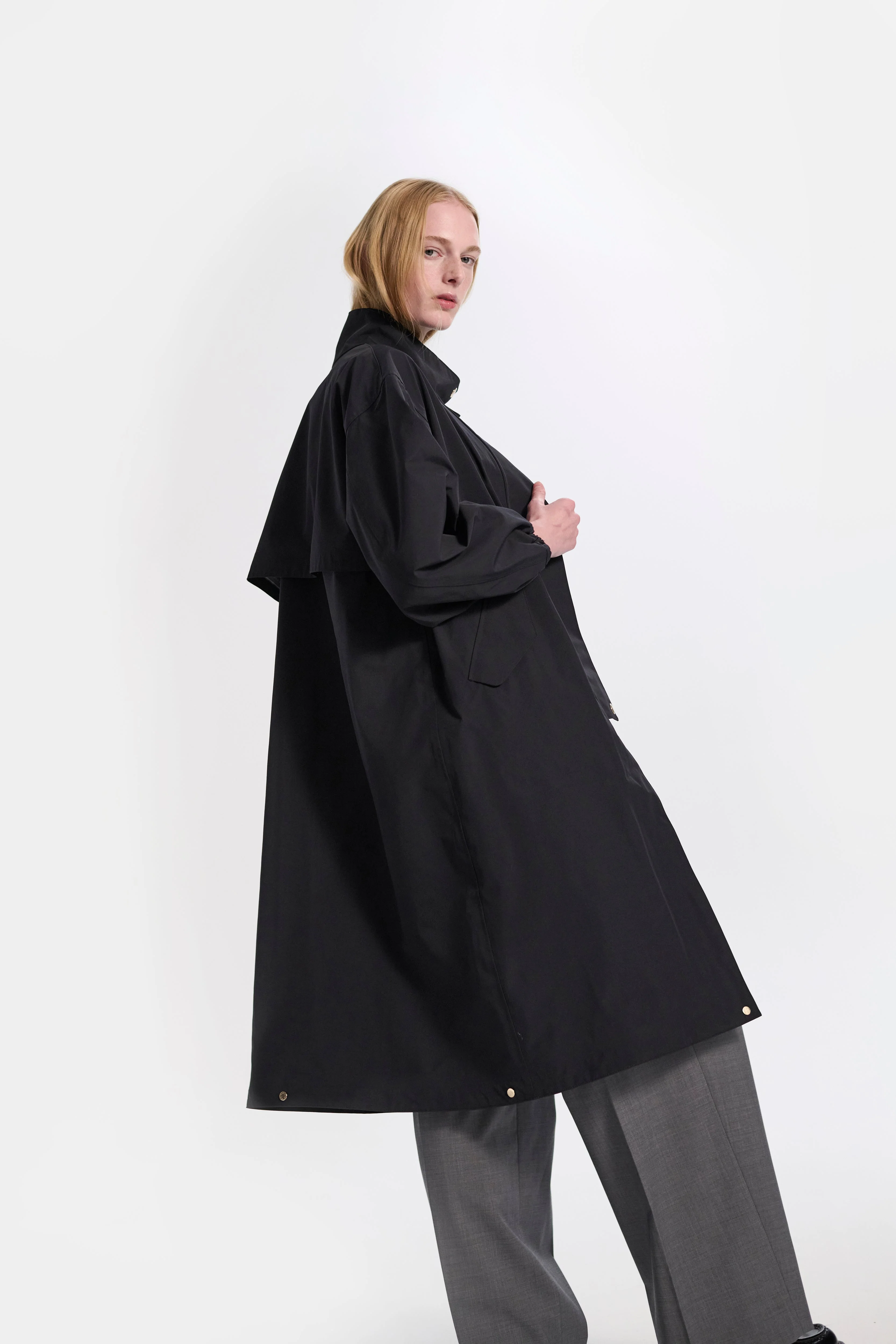 Skye Stand Collar Long Coat - Image 4