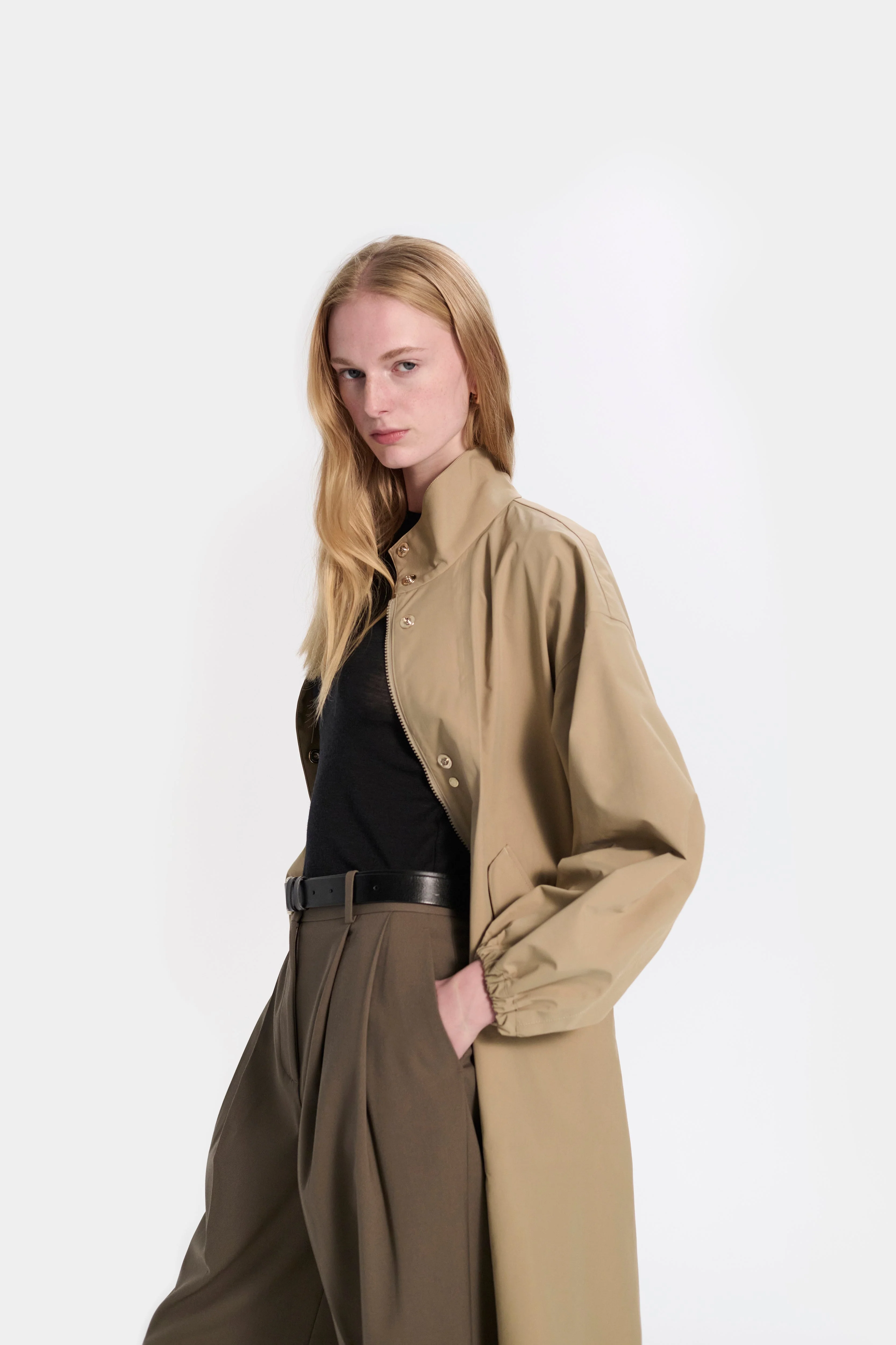 Skye Stand Collar Long Coat - Image 8